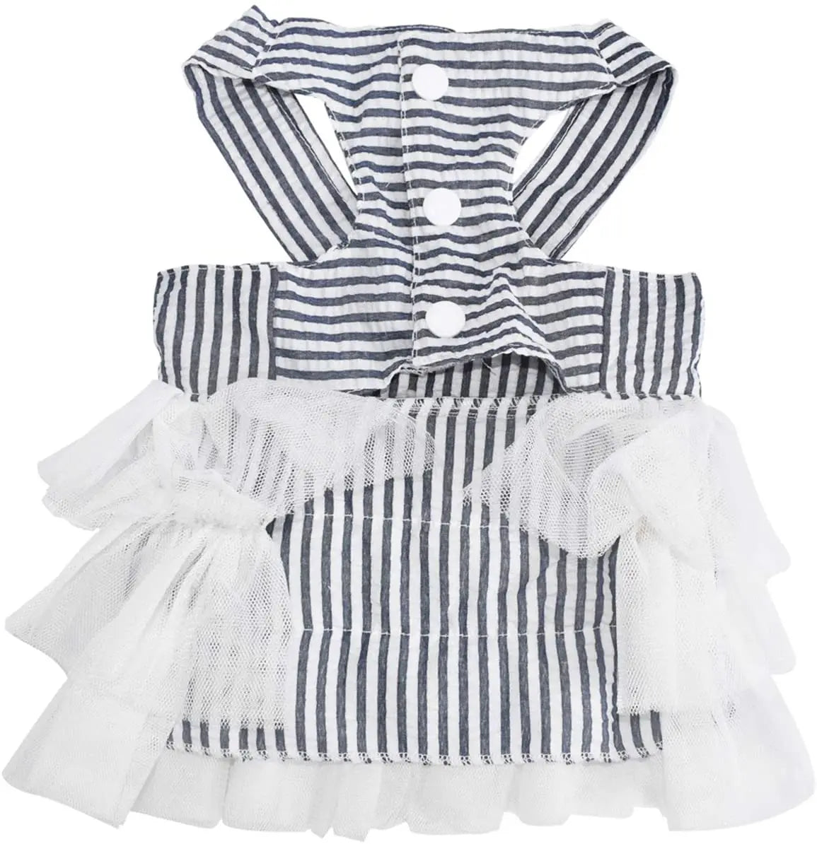 Princess Dog Dress for Small Dogs, Chihuahua Yorkie Layer Stripe Mesh Tutu Skirt Puppy Summer Clothes Pet Bowknot Dresses