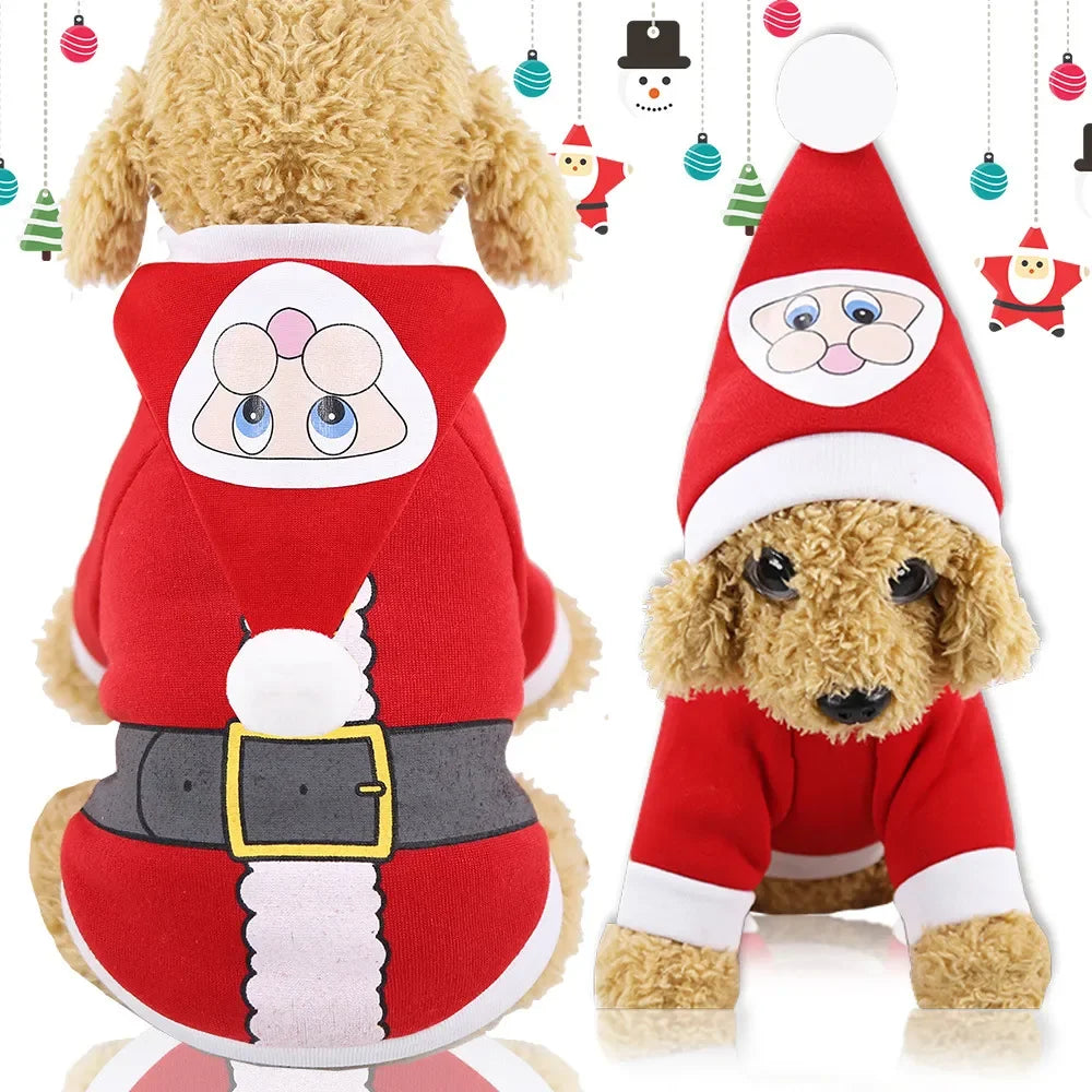 Christmas Pets Dressing Up Santa Funny Pet Clothes For Small Medium Large Dogs Winter Warm Dog Clothes Chihuahua Pug Yorkshire