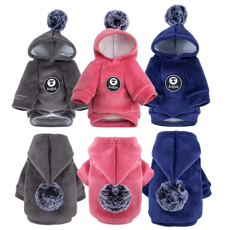 New Soft Cat Dog Pet Clothes Fleece Hooded Hairball Coat Jacket Winter Kitty Small Medium Dogs Cats Cool Pajamas Chihuahua