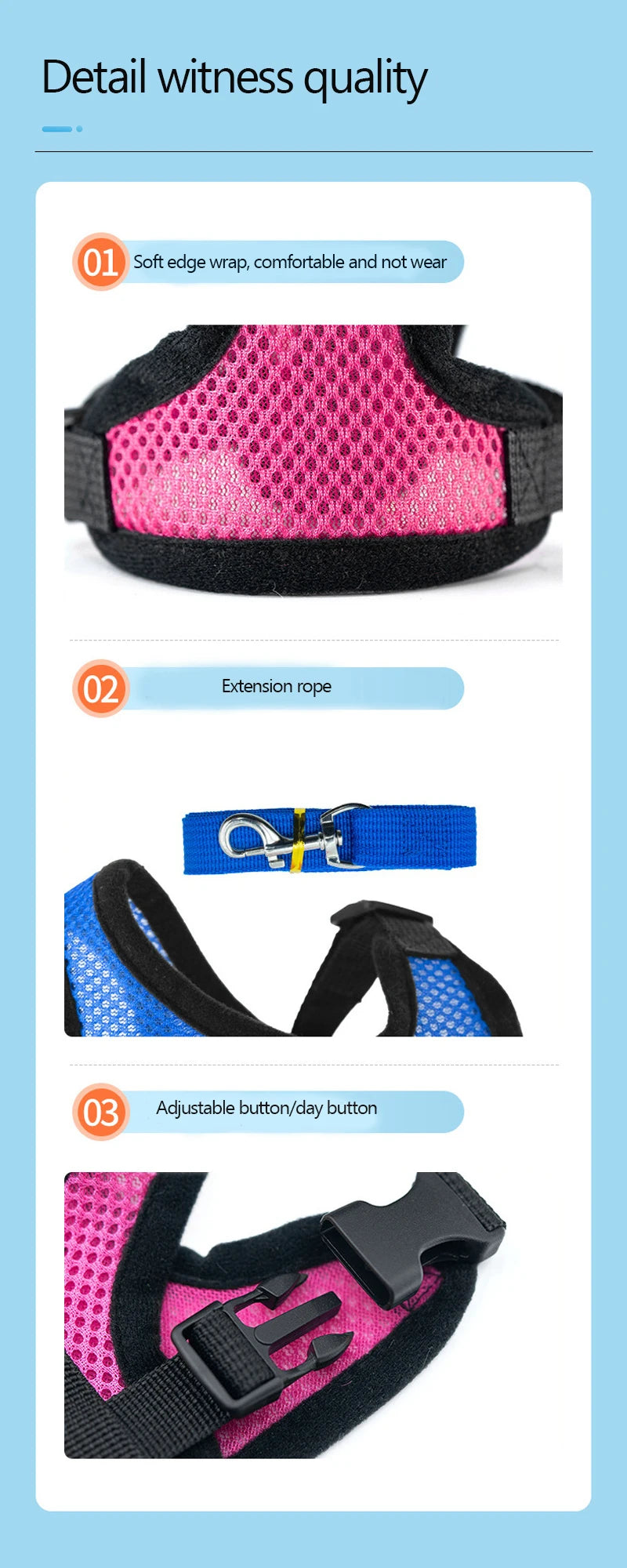 Cat Harness Vest Walking Lead Leash For Puppy Dogs Collar Polyester Adjustable Mesh Dog Harness For Small Medium Pet Accessories