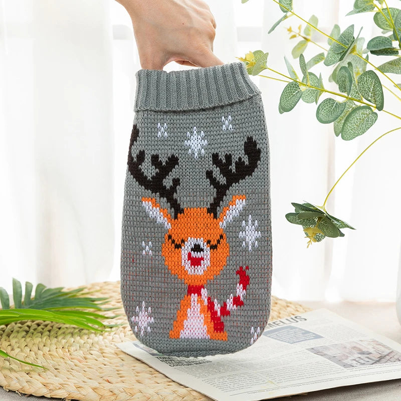 Luxury Designer Clothes for Dogs Cartoon Animal High Collar Winter Chihuahua Clothing Pet Keep Warm Winter Christmas Cat Sweater