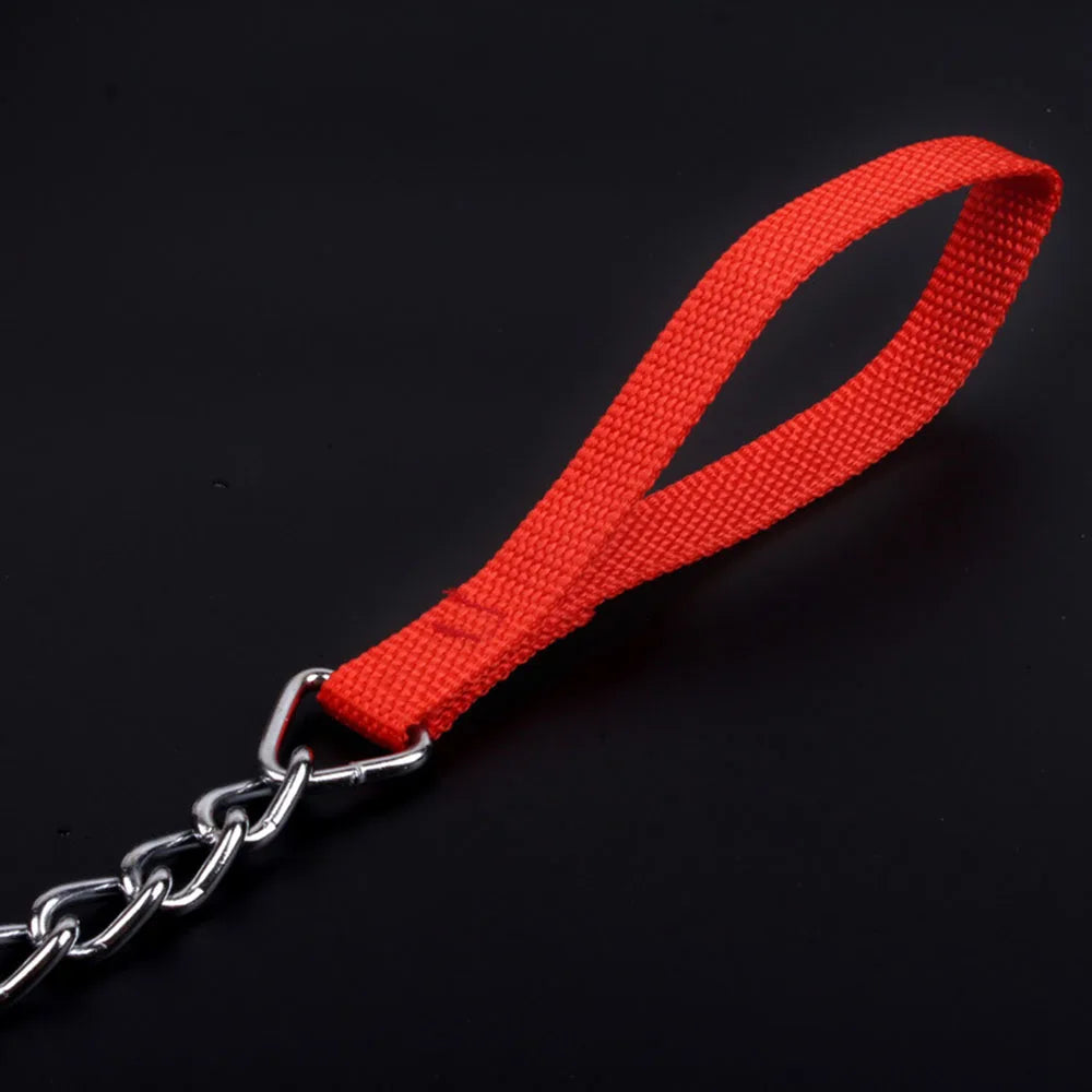 Heavy Duty Metal Chain Dog Leash Strong Control Chrome Plating Chain Outdoor Pet Puppy Traction Rope Anti Bite Iron Doggy Leash