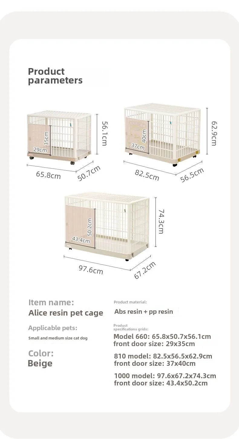 Alice Resin Dog Cage with Toilet Dog Fence Cat Cage Household Dog Cage Medium Size Indoor Large