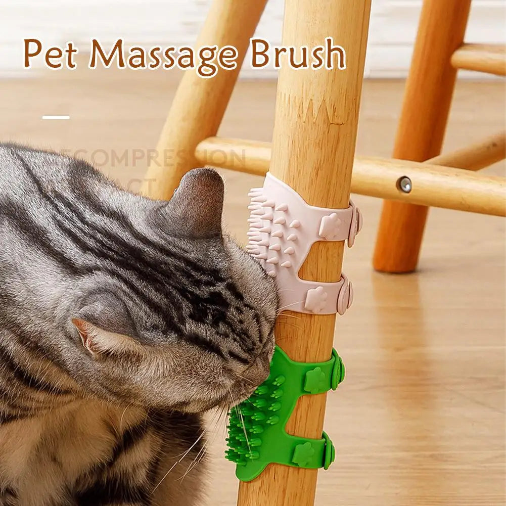 Dog Cat Hair Removal Comb Pet Massage Brush Self Cleaning Grooming Scratch Tool Cat Soft Rubbing Brush Combs Chair Wall Sil H4R0