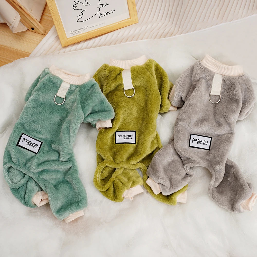 Thermal Flannel Winter Dog Pajamas for Small Dogs Cold Weather Warm Clothes Puppy Onesie Jumpsuit Yorkie Overalls for Dogs