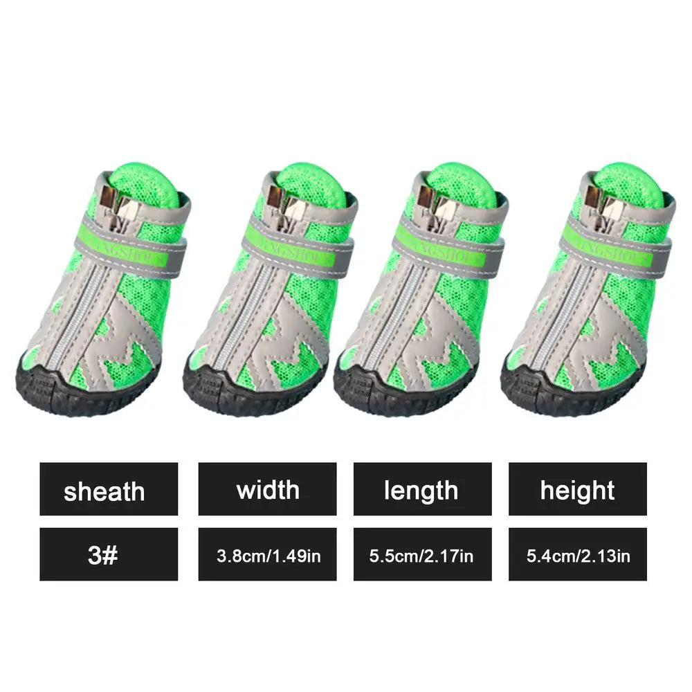4PCS Dog Boots Dog Boots Paw Protector 5 Sizes Dog Boots With Rugged Rubber Sole Breathable Dog Boots Anti-slip For Summer