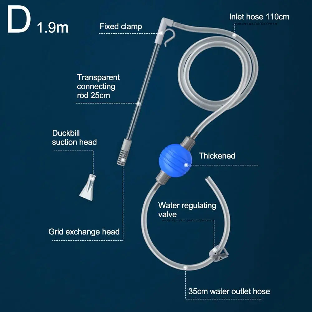 Fish Tank Water Changer Aquarium Siphon Vacuum Gravel Manure Suction Change Pipe Cleaning Kit Water Sand Tool Sand Cleaning K2X7