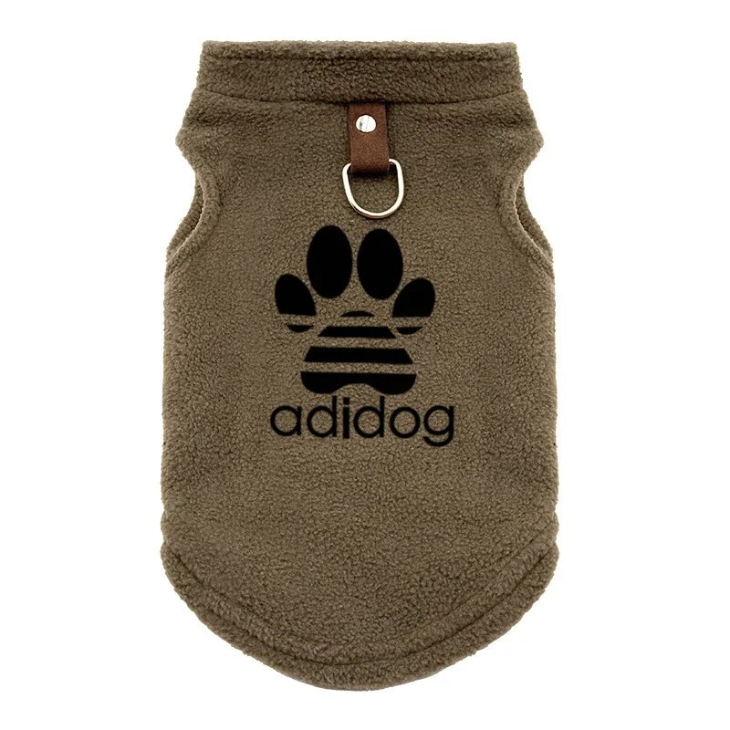 Soft Fleece Dog Clothes for Small Dogs Pull Ring Design Spring Autumn Winter Warm Pet  Pullover French Bulldog Jacket Pug Coats