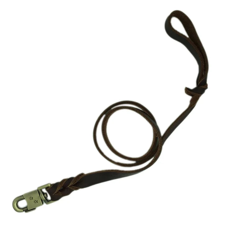 Heavy Duty Leash for Dogs Soft Hand-stitched Thick Real Leather Dog Leash Military Grade Dog Lead Training Leash for Large Dogs