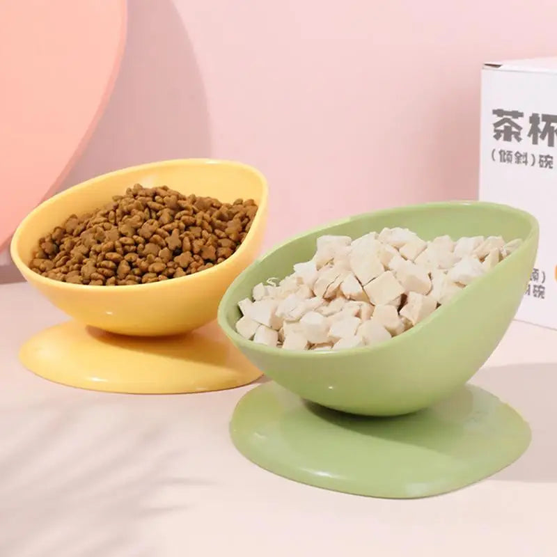 Raised Cat Food Bowl Spill Proof Cat Bowls Portable Dog Food Feeding Pet Feeder with Anti Slip Base for Indoor Cats Puppy Dogs