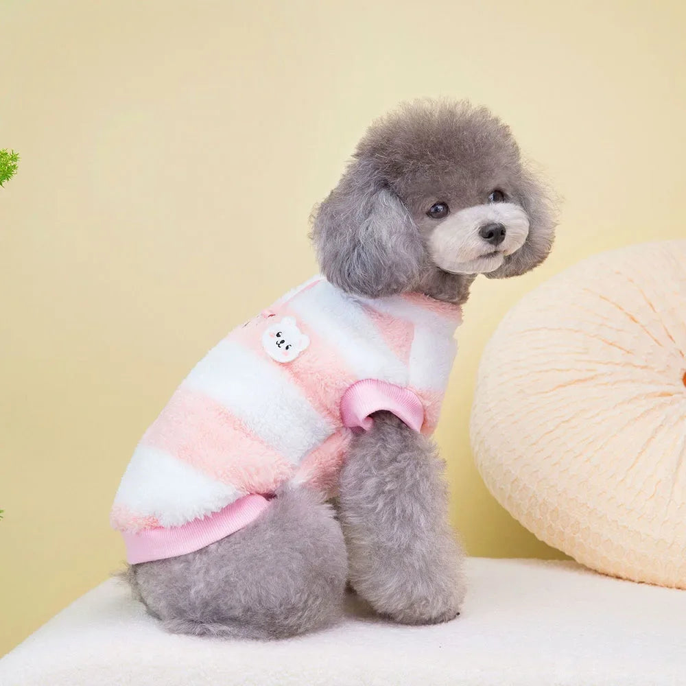 Soft Coral Fleece Cat Shirt Dog Vest Pet Dog Clothes for Small Dogs Puppy Clothing Pet Sweater Spring Autumn Winter Pet Outfits