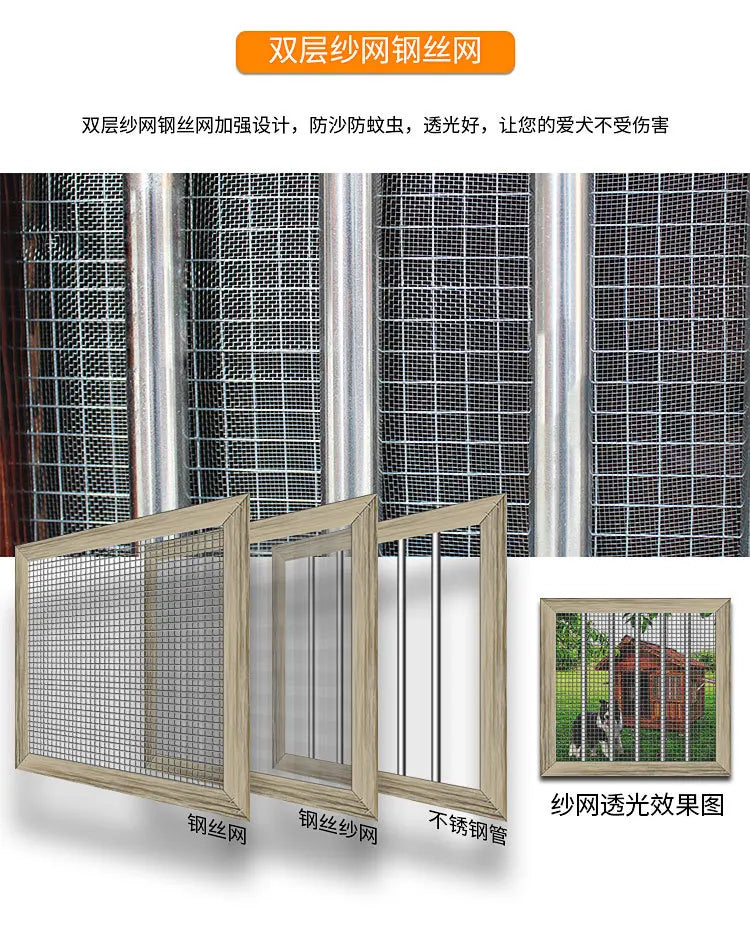 4XL Pet Kennel Large Dog Summer Cooler All Seasons Universal Medium Dog Kennel Solid Wood Removal and Washing