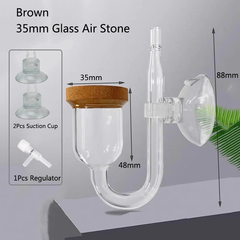 Highly Transparent Glass Air Pump Sand Stone Aquarium Oxygen Pump Fresh Air Stone Nano Bubble Bar Aquarium Fish Tank Aerator New
