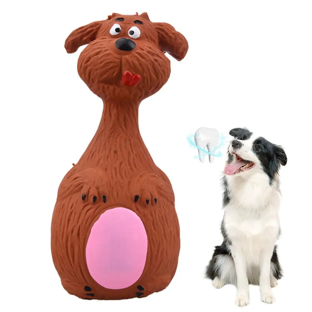 Squeaky Dog Toys Latex Dog Chew Toy Animal Bowling Shape Interactive Squeaky Puppy Toys For Pet Dog Training Playing Chewing
