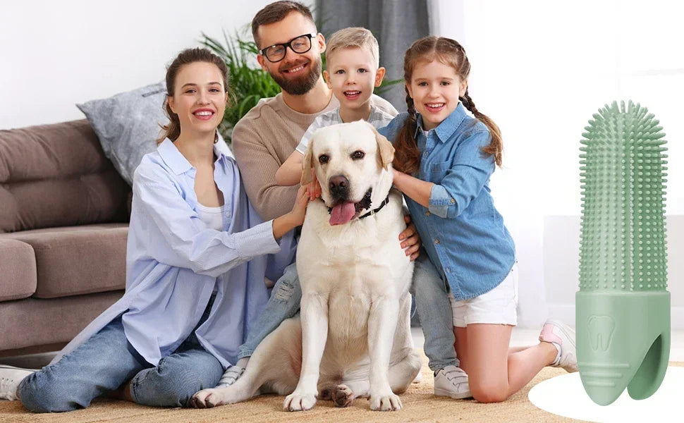 360° Cleaning Finger Toothbrush for Dogs, Food Grade Silicone Dog Finger Toothbrush, Toothbrush for Dogs Cats Dental Care