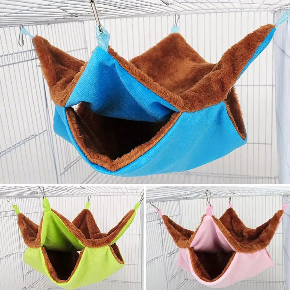 Sugar Hammock Double-layer Design Winter Warm Small Pet Hanging Sleeping Bag Honeybird Comfort Cotton Hand-woven Resting