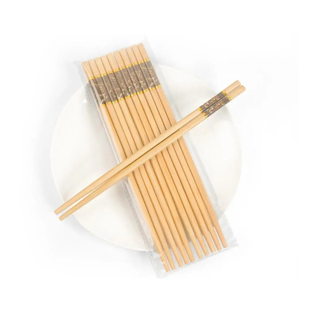 Green And Healthy Natural Bamboo Chopsticks 5 Pairs New Home Use Mildew-proof And High Temperature Resistant Environmentally