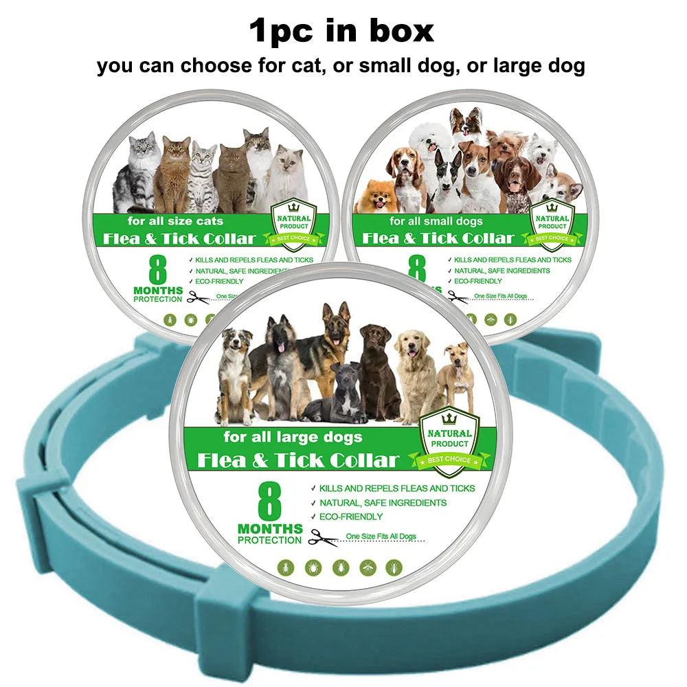 New 38/70cm Pet Anti Flea Ticks Anti-parasitic Dog Collar 8 Month Protection Retractable Collars for Puppy Cat Big Dogs Supplies