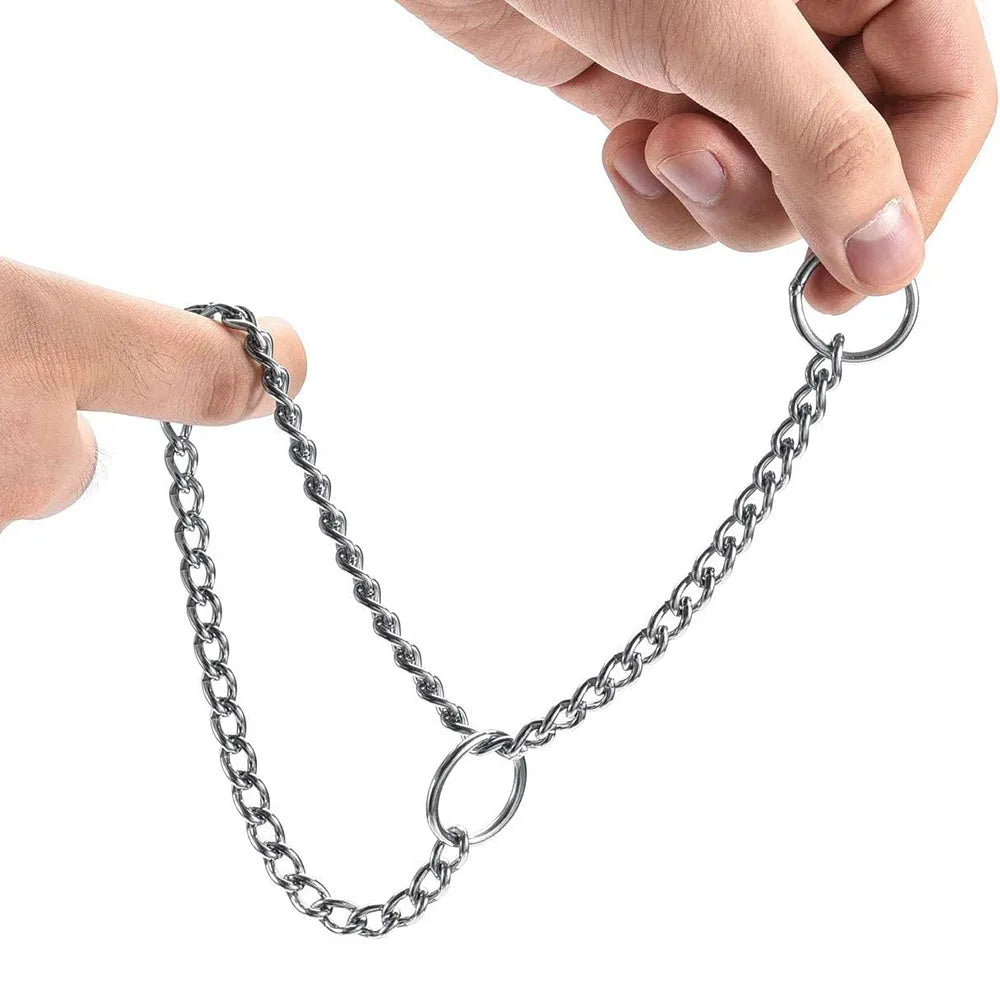 Dog Choke Collar Chew-proof Metal Dog Slip Chain Pinch Collars for Small Medium Large Dogs Training Obedience Pet Chain Collar