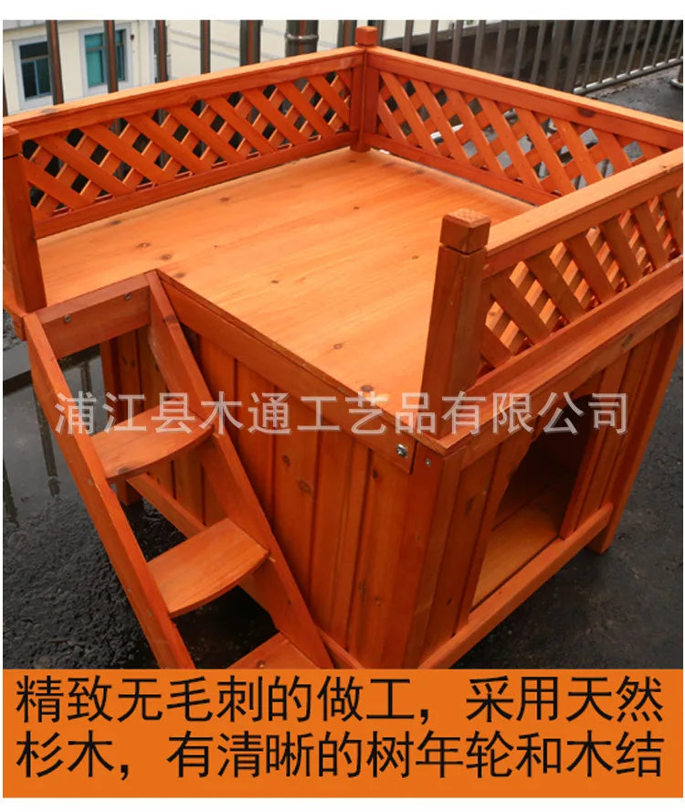 Teddy's Nest Kennel Wooden Cage Kennel Dog Furniture Small Double Deck Kennel Cat Villa Cat Nest Cattery