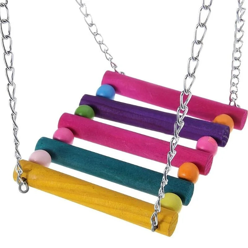 1pc Colorful Hanging Hammock Swing Toys for Pet Birds Perfect for Parrots Parakeets Budgies and Cockatiels
