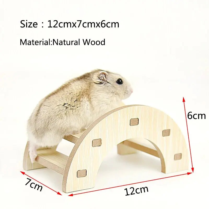 1pc Functional Wooden Hamster House Desk Platform Pet Stand Toy Station Board Pet Products Hamster Cage Golden Bear Toy Supplies