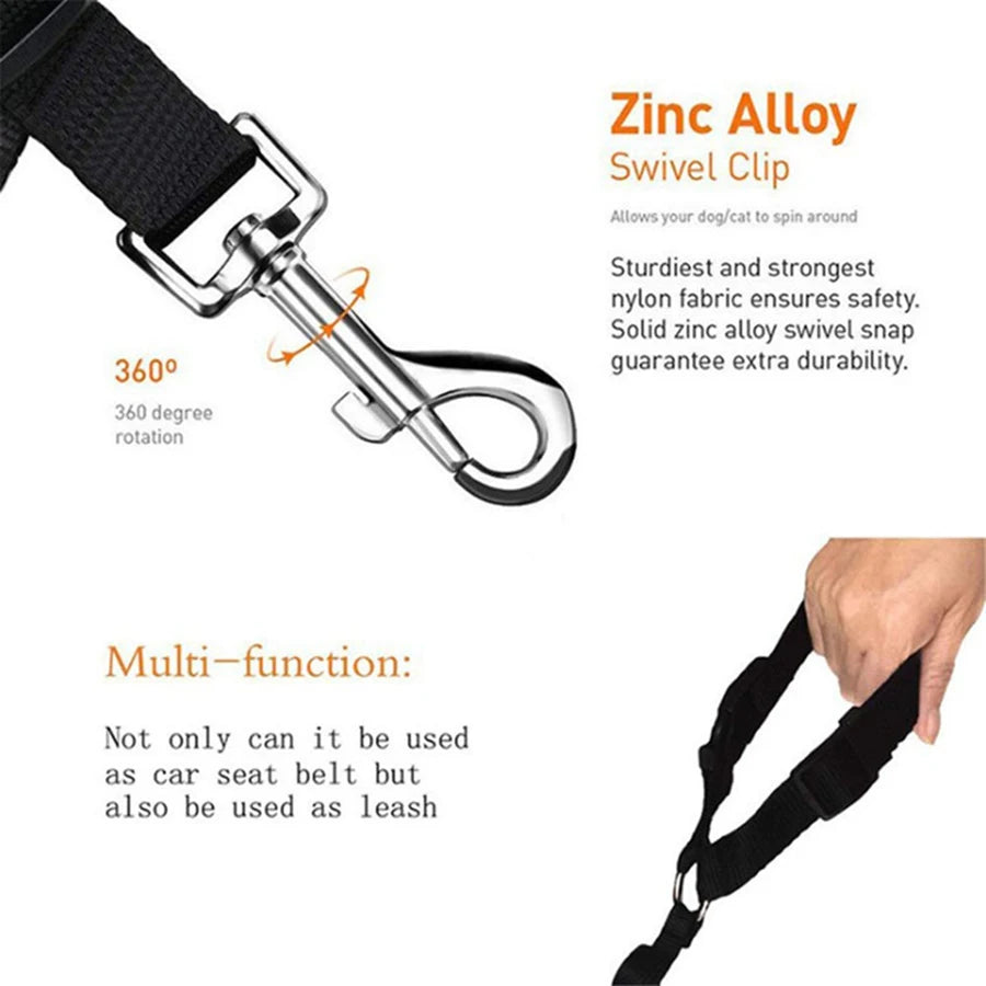 Pet car safety rope ring dog car safety belt rear seat towing rope