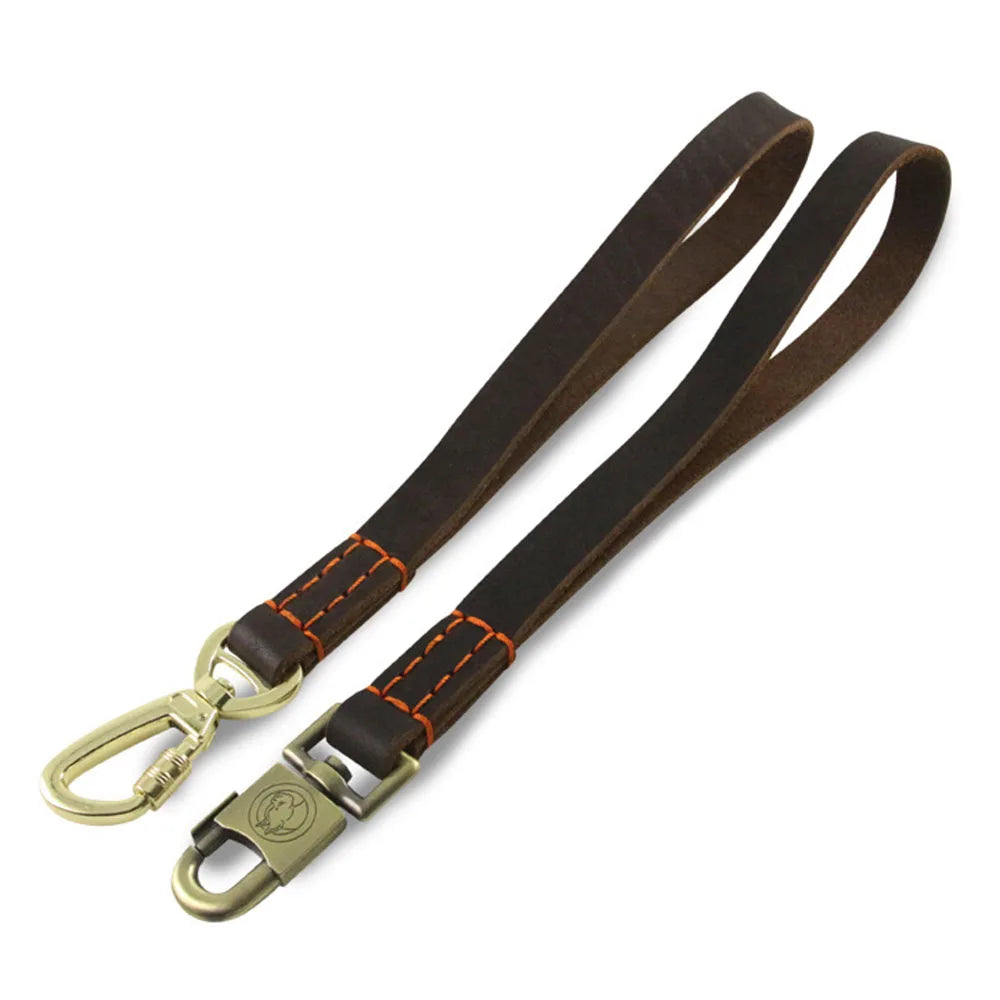 Dog Short Leash Lead Traffic Padded Handle Heavy Duty Real Leather Dog Lead for Training Control Puppy Small Medium Large Dogs