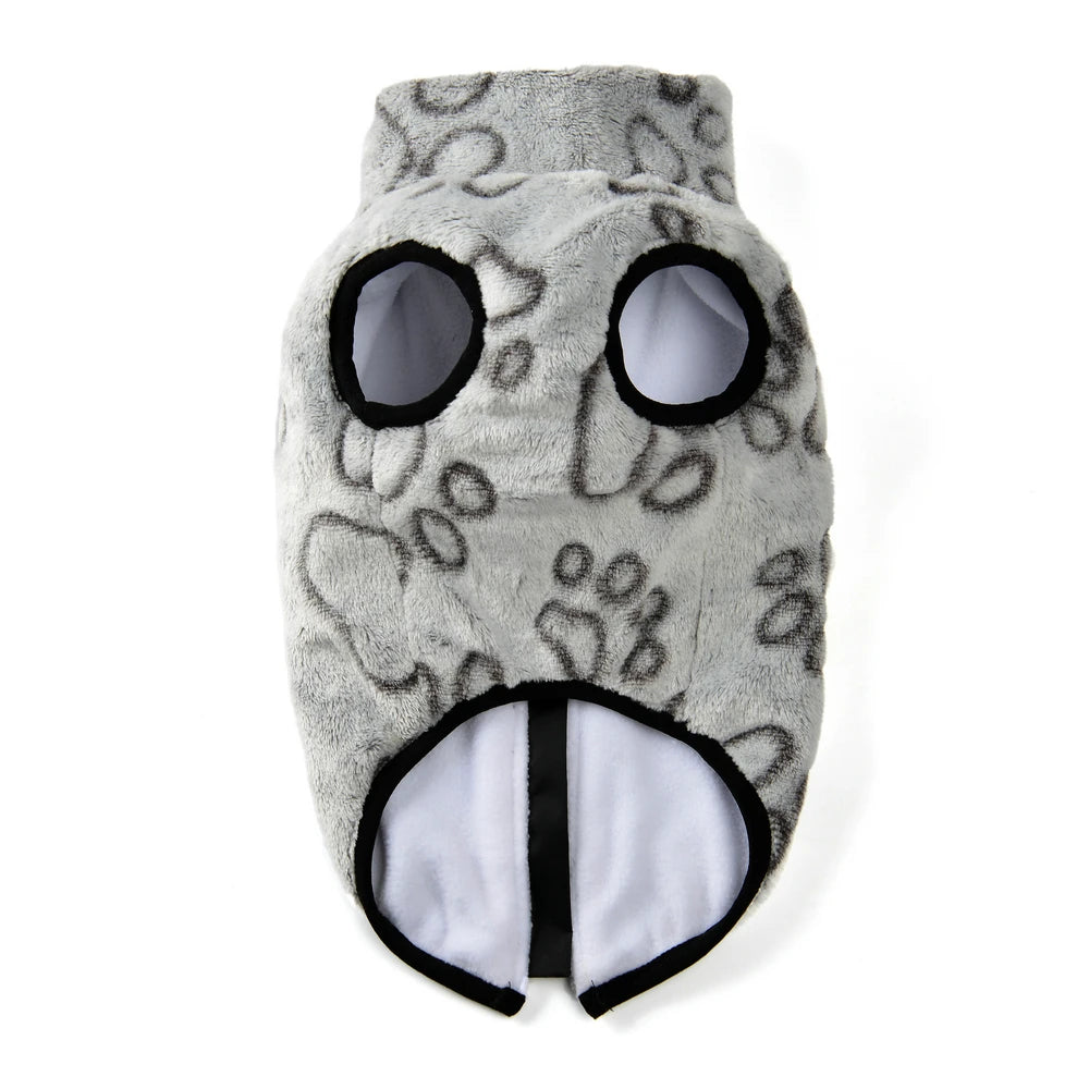 Fleece Dog Clothes Winter Warm Puppy Jacket For Small Dogs Cats Sweater Coat With Zipper D Ring Cute Print Chihuahua Pet Outfits