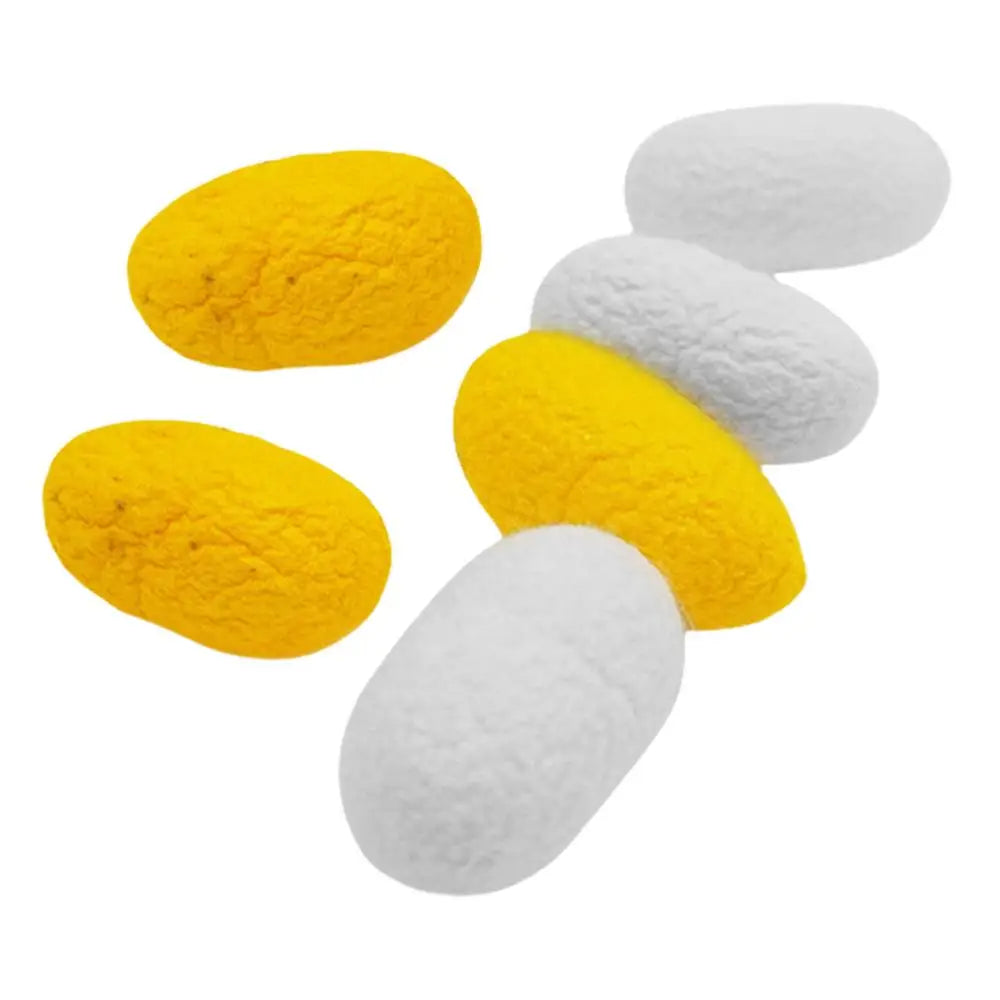 6pcs Pet Toys Balls Natural Silk Cocoon Toys For Cats Pet Cat Interactive Chasing Worm Cocoon Ball Toys Interactive Kitten Toys