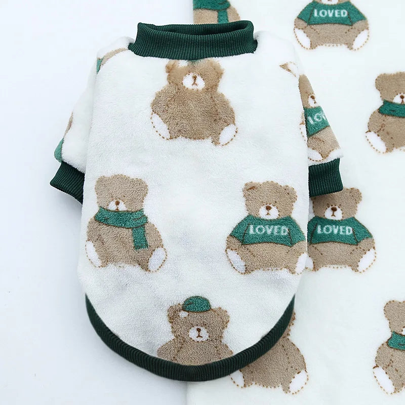 Funny Monkey Print Winter Dog Clothes French Bulldog Flannel Winter Dog Hoodies Medium Puppy Clothing for Cat Christmas Costume