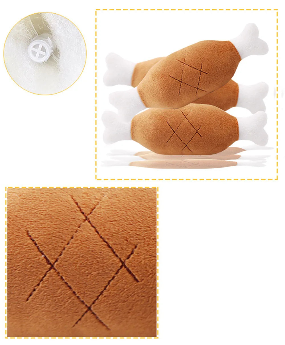 Puppy Dog Plush Squeaky Toy for Small Medium Dogs Cute Bone Carrot Toy for Aggressive Chewers Pet Cat Products Puppy Accessories