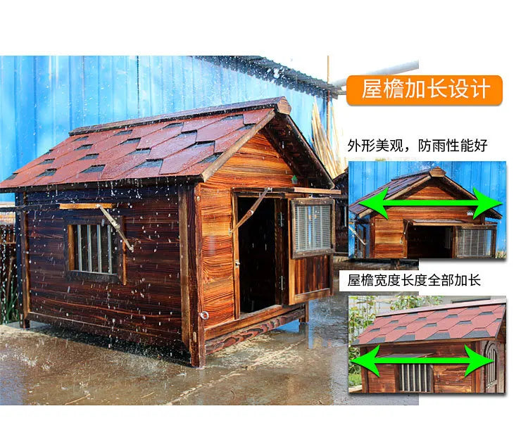 4XL Pet Kennel Large Dog Summer Cooler All Seasons Universal Medium Dog Kennel Solid Wood Removal and Washing