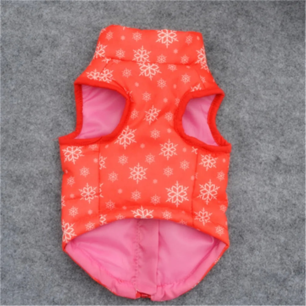 Windproof Pet Vest Jacket Winter Warm Big Dog Clothes Puppy Harness Clothing Funny Printed Coat for Small Medium Dogs Cats XS-XL