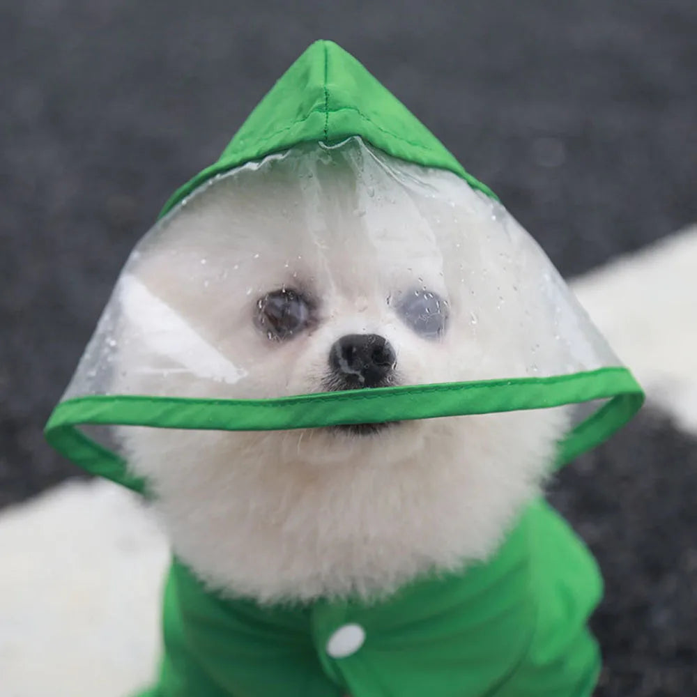 Small Dog Raincoat Hooded Pet Rain Wear Waterproof Teddy Poncho with Rain Boots Adjustable Puppy Dog Full Body Coverage with Hat