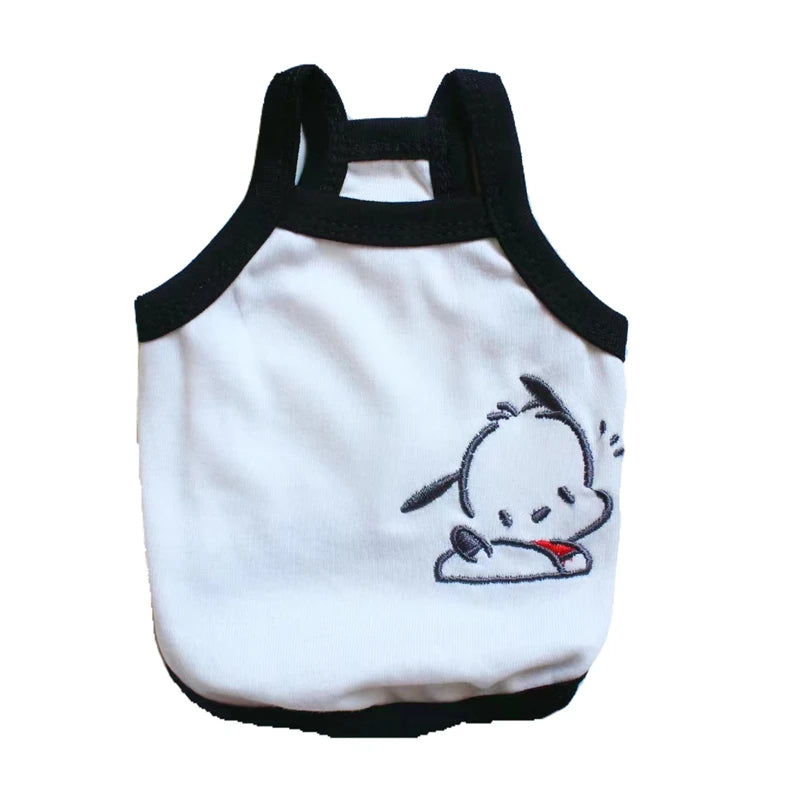 Funny Cartoon Summer Cat Vest for Small Medium Dogs Soft Cotton Puppy Clothing Breathable Pet T Shirt Leisure Sphinx Cat Clothes