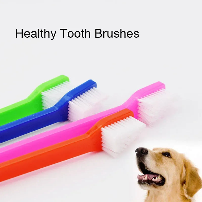 1pcs 22cm Handle Tooth Brush For Pet Dog Cat Plastic Healthy Toothbrush Mouth Cleaning Pet Cat Dog accessrioes Finger Brushes