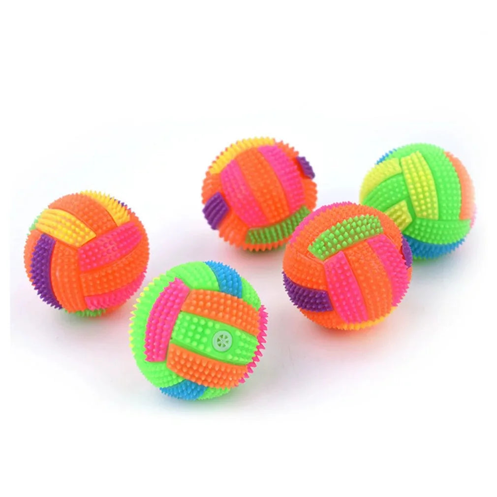 Fun Pet Toys Small Dog Flash Ball Dog Toys Ball Colorful Glowing Elastic Ball Dog Training Throwing Ball interative Toy Ball