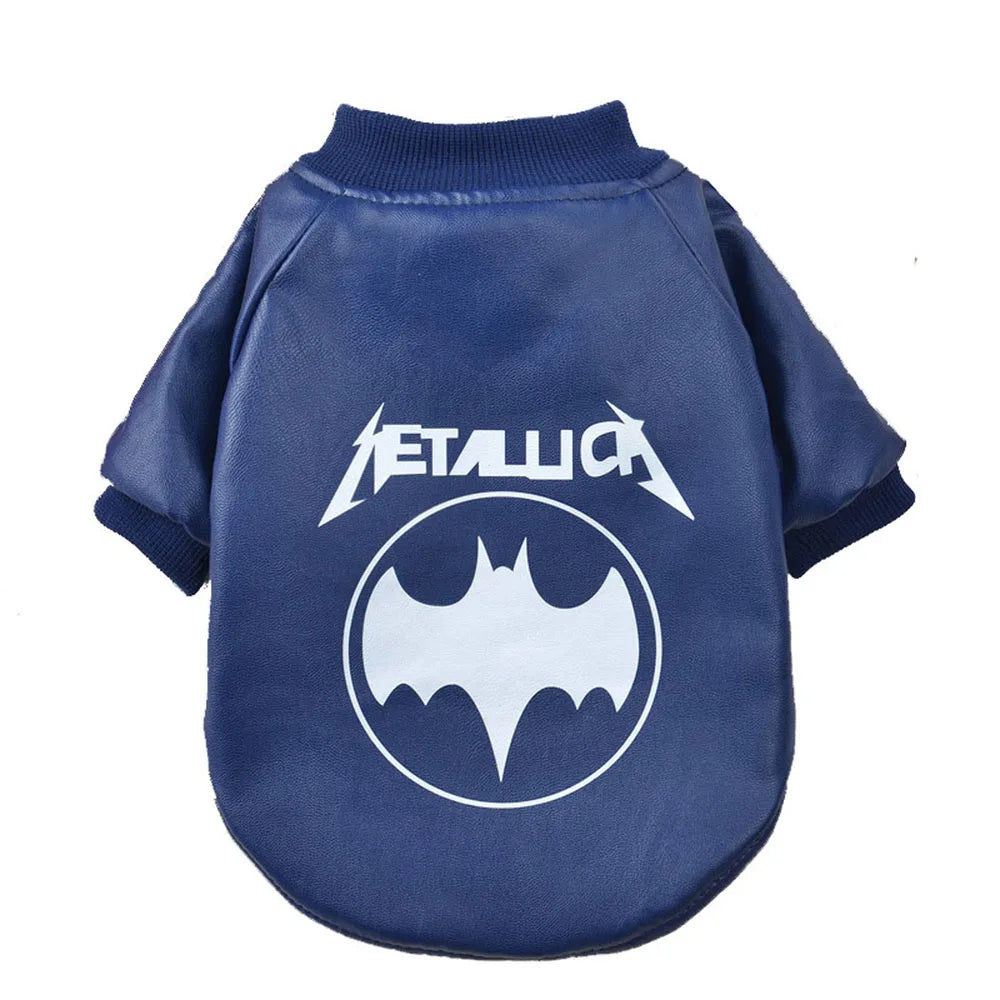 Puppy Pet Dog Clothes Outdoor Windproof Waterproof Leather Dog Coat Winter Warm Padded Jacket for Dogs and Cats in Cold Weather