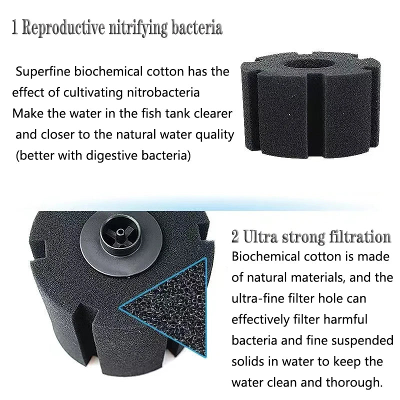 Aquarium Bio-Sponge Filter Air Pump Biochemical Filtration Noiseless Foam Bio Sponge Filter For Aquarium Fish Tank Accessories