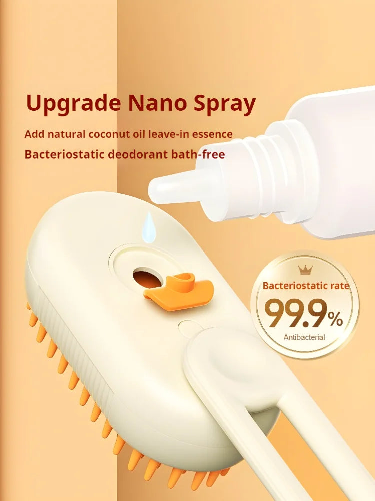 3 in 1 Pet Cat Dog Steamy Spray Cleaning Brush Electric Anti-splashing Hair Removal Massage Brush Pet Grooming Hair Removal Comb