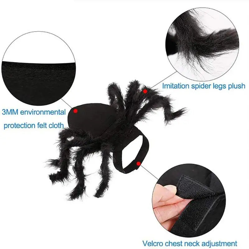 Spider Costume For Cats Fun Realistic Dogs Cats Cosplay Outfit Scary Halloween Dressing For Pet Supplies Festive Costume For