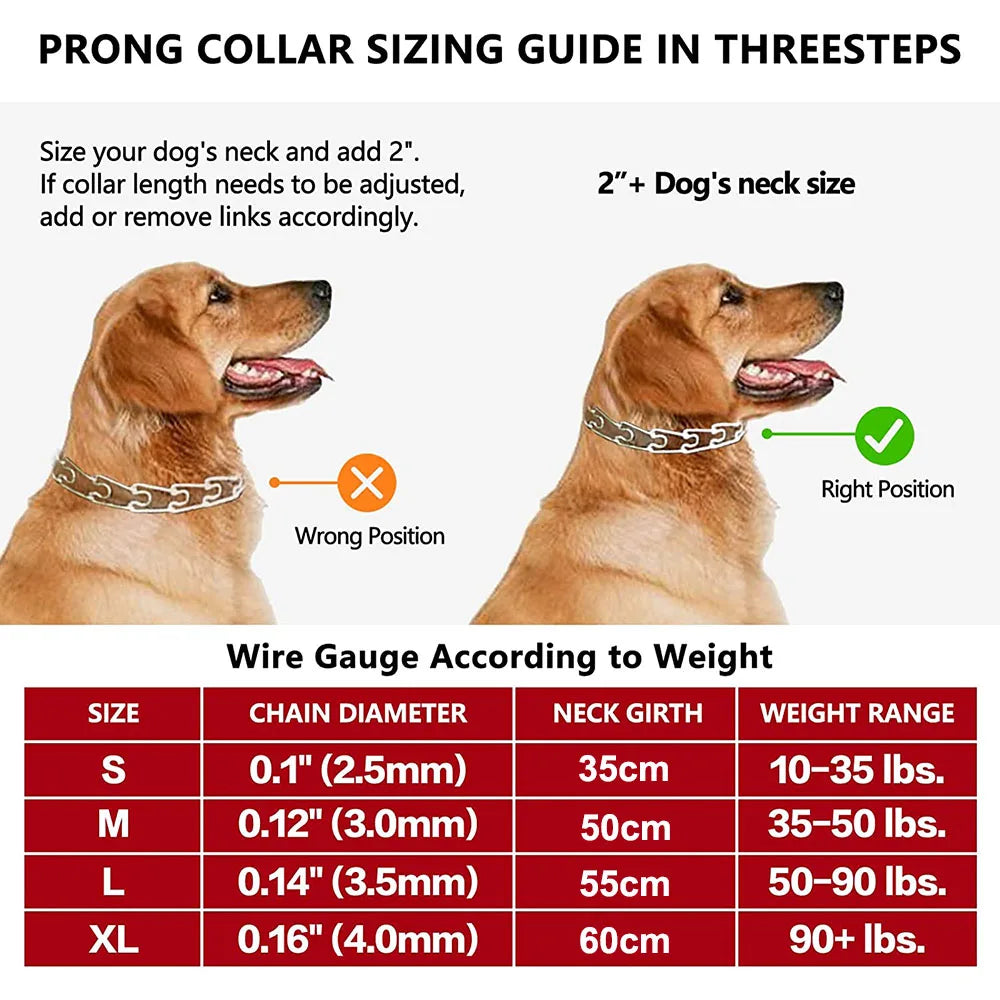 Strong Dog Prong Collar for Dogs Adjustable Detachable Dog Training Collar with Quick Release Buckle for Small Medium Large Dogs