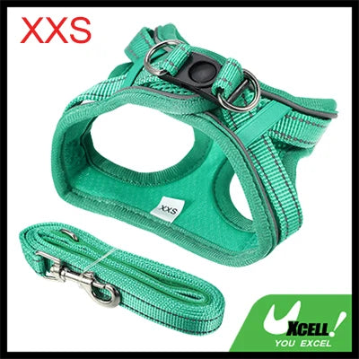 UXCELL Dog Harness Slip Lead Dog Leash 2pcs Sets Adjustable Dog Lead Step-in Puppy Pet Vest for Small Medium Dogs