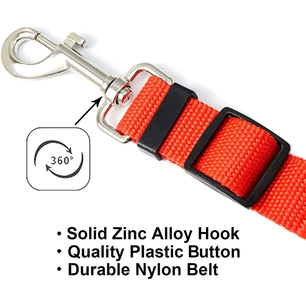 Dog Safety Seat Belts Strap Car Headrest Restraint Adjustable Nylon Seatbelt for Dog Pet Cat Vehicle Seatbelt for Harness Collar
