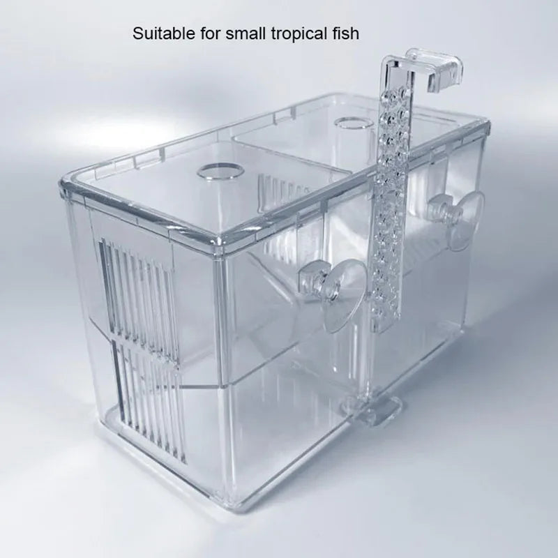 Aquarium Accessories Acrylic Fish Breeding Isolation Box Fish Tank Aquarium Breeder Double Guppies Hatching Incubator