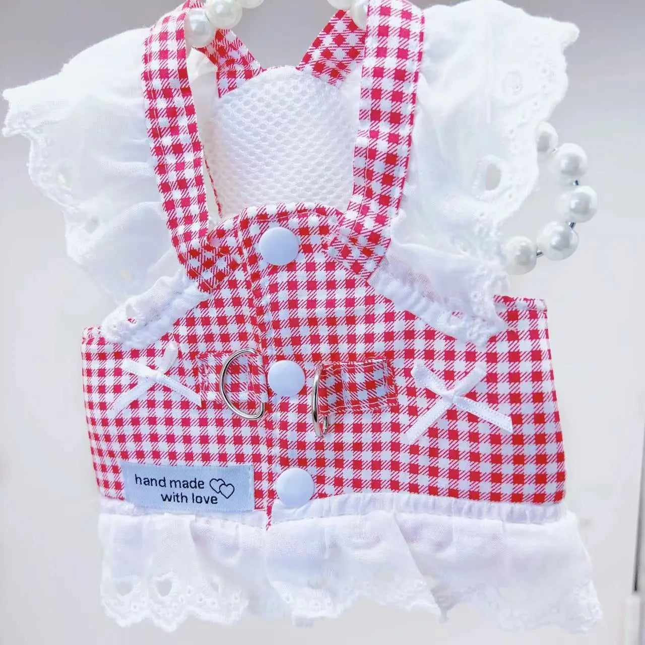 Plaid Dog Harness for Small Dogs, Lightweight Cotton Lace Puppy Harness Vest Dog Accessories Yorkie Chiwawa Beagle Pet Supplies