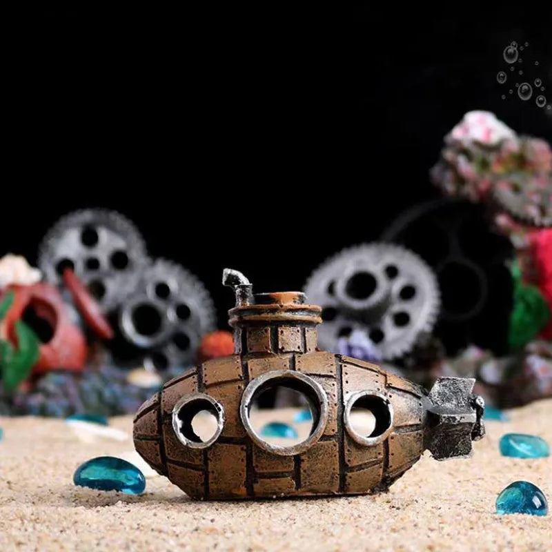 Artificial Aquarium Decoration Shelter Ornament Submarine Decor Resin Landscaping House for Fish Accessories for Aquarium Stuff