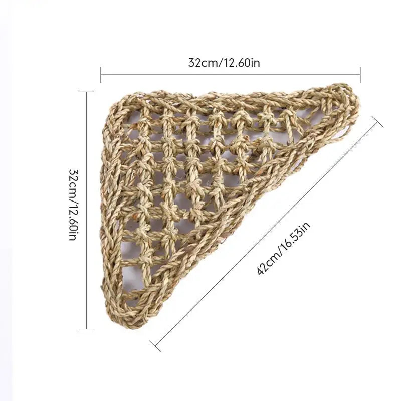 Crab grass mat With 3 Suction Cups Grass Woven Lizard Hammock Hanging Swing Bed Birds Lizard Mat Pet Bed Pet Mat Lizard Nest