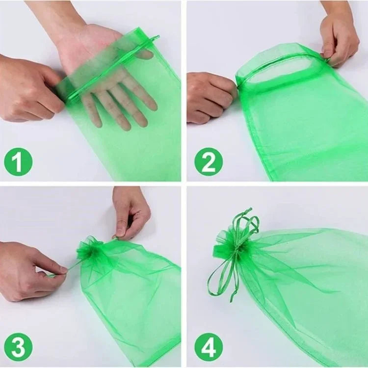 50Pcs Fruit Protection Anti-Bird Bags Strawberry Grapes Mesh Bag Plante Vegetable Netting Cover Garden Tool